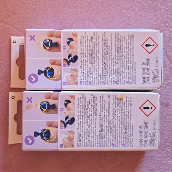 ImPress press-on toe nails NEW set of 2 french manicure, silver, pink - Picture 4 of 4